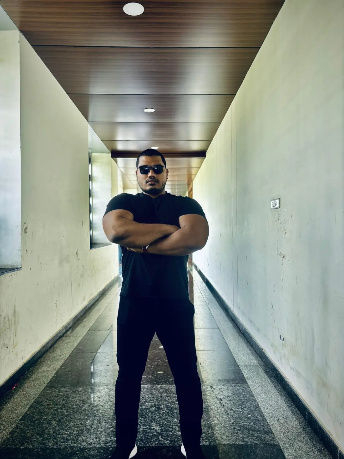 Bouncer on duty inside a venue