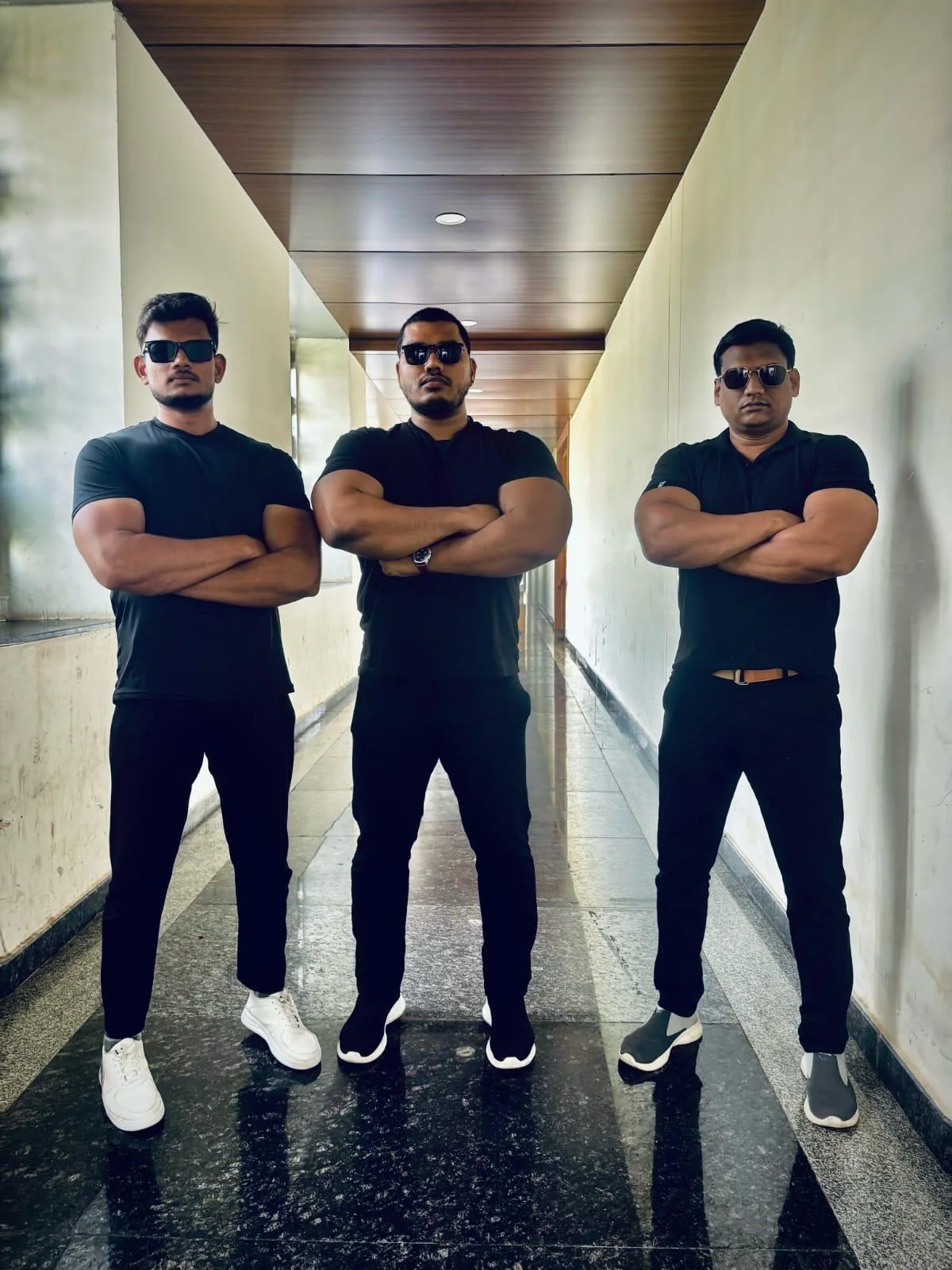 Shield Bouncers professional event security team at a venue entrance in Hyderabad, Telangana